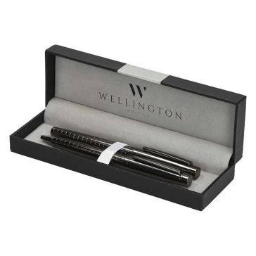   Golyóstoll készlet WELLINGTON York golyóstoll + rollertoll antracit díszdobozban