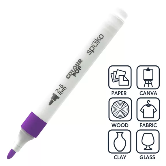 Filctoll SPOKO Colour Pop háromszögletű vízbázisú 12 darabos