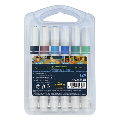 Filctoll SPOKO Colour Pop háromszögletű vízbázisú 12 darabos