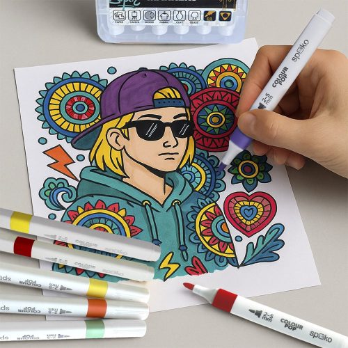 Filctoll SPOKO Colour Pop háromszögletű vízbázisú 12 darabos