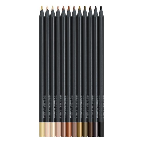 Színes ceruza FABER-CASTELL Black Edition háromszögletű fekete testű testszín 12 darabos