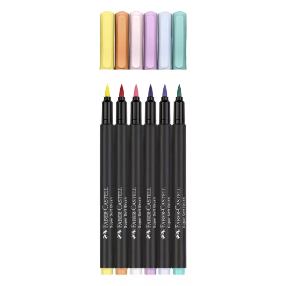 Filctoll FABER-CASTELL Black Edition pasztell 6 darabos