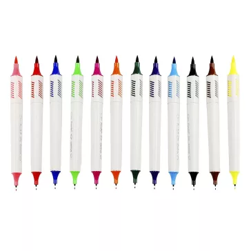 Filctoll FIORELLO GR-F726-12 színes kétvégű 12 darabos