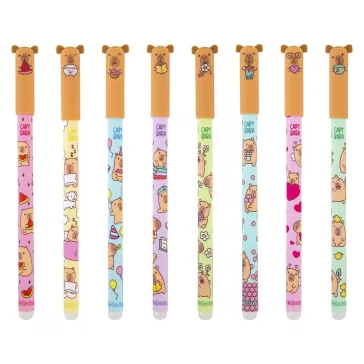   Golyóstoll COLORINO radírozható Capybara kupakos 0,5 mm kék írásszín