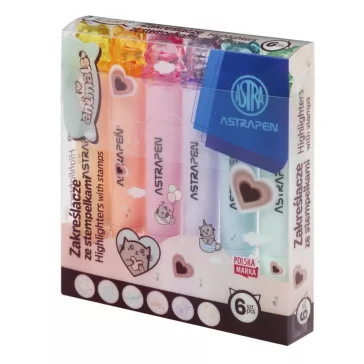   Szövegkiemelő ASTRA PEN Animals formabélyegzővel 6 színű