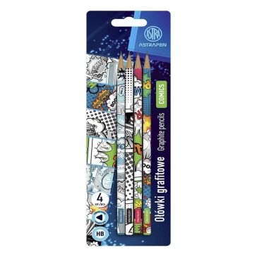   Grafitceruza ASTRA PEN Comics háromszögletű HB 4 db/bliszter