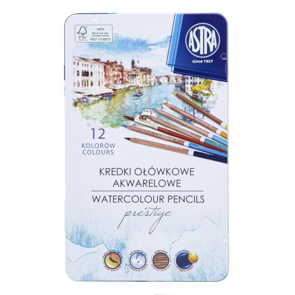 Színesceruza ASTRA prestige fémdobozos 12 színű