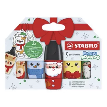   Szövegkiemelő készlet STABILO Boss Mini Frosty Friends 5 darabos