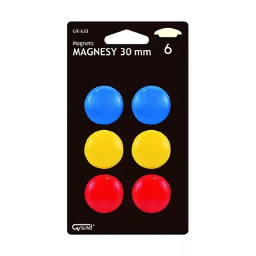 Táblamágnes GRAND 30mm 6 darabos vegyes színű