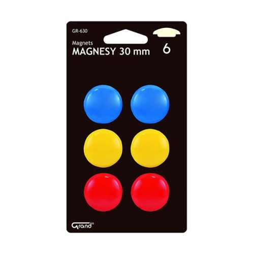 Táblamágnes GRAND 30mm 6 darabos vegyes színű