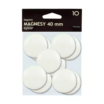 Táblamágnes GRAND 40 mm fehér 10 darabos