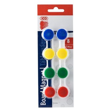 Táblamágnes ICO színes 20mm 8 darabos