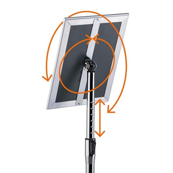 Plakátkeret DURABLE padló állvánnyal A/4 alumínium ezüst