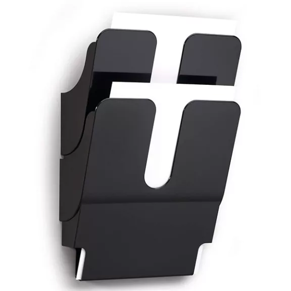 Prospektustartó DURABLE Flexiplus A/4 álló fali 2 részes fekete Prospektustartó DURABLE Flexiplus A/4 álló fali 2 részes fekete