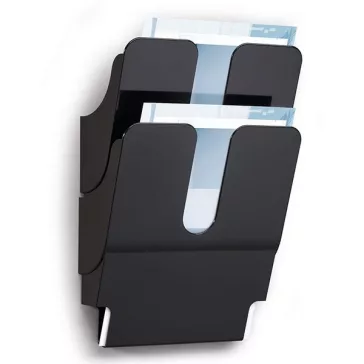   Prospektustartó DURABLE Flexiplus A/4 álló fali 2 részes fekete