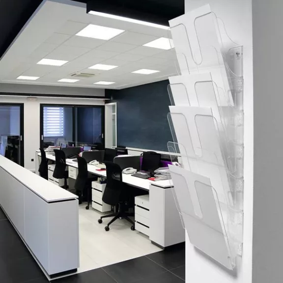 Prospektustartó DURABLE Flexiplus A/4 álló fali 6 részes átlátszó Prospektustartó DURABLE Flexiplus A/4 álló fali 6 részes átlátszó