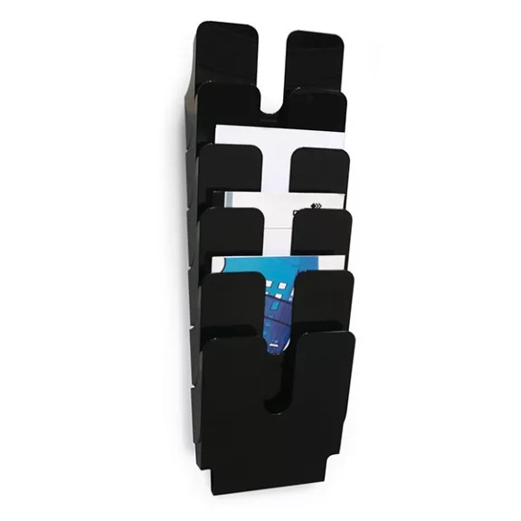 Prospektustartó DURABLE Flexiplus A/4 álló fali 6 részes fekete Prospektustartó DURABLE Flexiplus A/4 álló fali 6 részes fekete