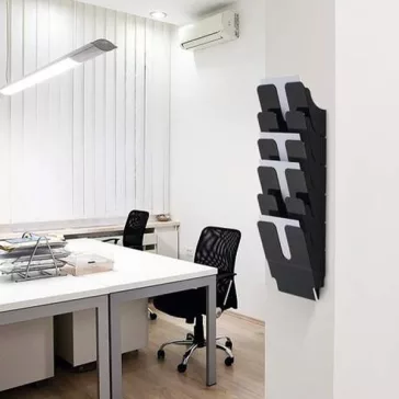   Prospektustartó DURABLE Flexiplus A/4 álló fali 6 részes fekete