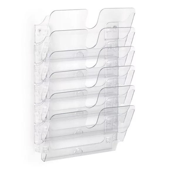 Prospektustartó DURABLE Flexiplus A/4 fekvő fali 6 részes átlátszó Prospektustartó DURABLE Flexiplus A/4 fekvő fali 6 részes átlátszó
