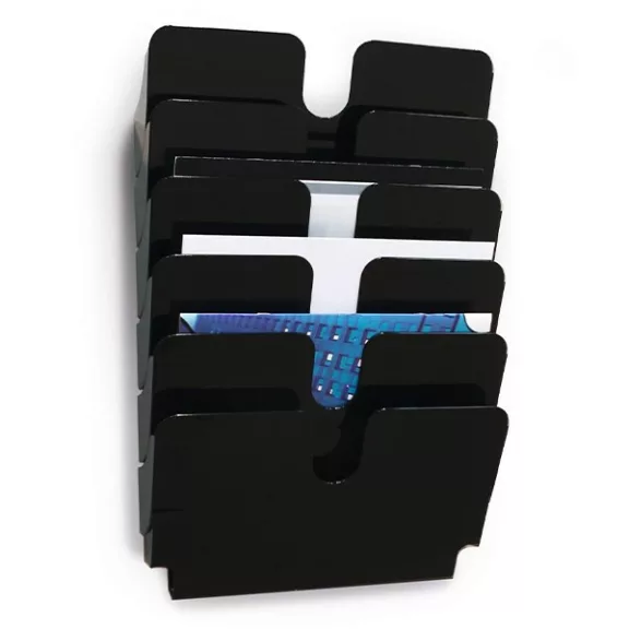 Prospektustartó DURABLE Flexiplus A/4 fekvő fali 6 részes fekete Prospektustartó DURABLE Flexiplus A/4 fekvő fali 6 részes fekete