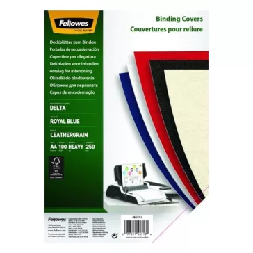   Hátlap FELLOWES Delta A/4 250 g matt bőrhatású királykék 100/csom