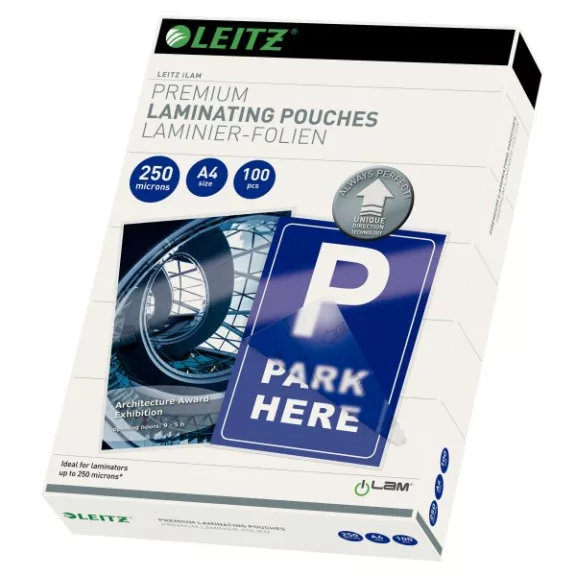 Lamináló fólia LEITZ A/4 250 mikron fényes 100 lapos Lamináló fólia LEITZ A/4 250 mikron fényes 100 lapos