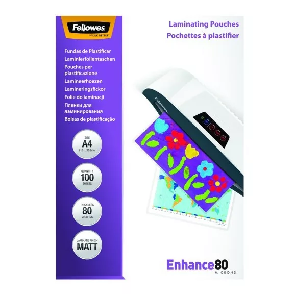 Lamináló fólia FELLOWES A/4 80 mikron matt 100/csom Lamináló fólia FELLOWES A/4 80 mikron matt 100/csom