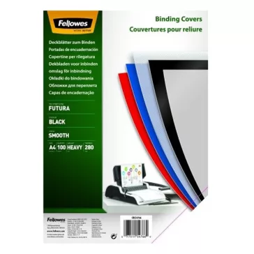   Előlap FELLOWES Futura A/4 280 mikron polipropilén matt fekete 100/csom