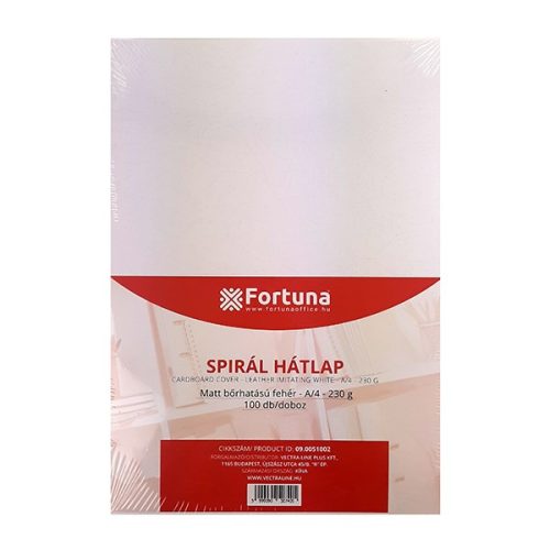 Hátlap FORTUNA A/4 230 g matt bőrhatású fehér 100/dob