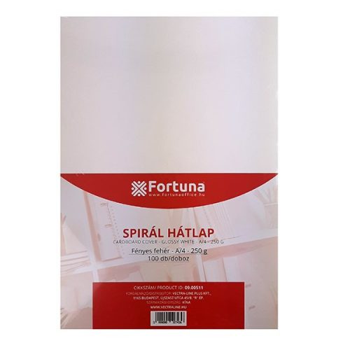 Hátlap FORTUNA A/4 250 g fényes fehér 100/dob