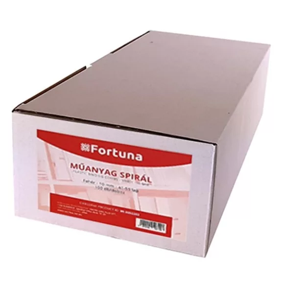 Iratspirál műanyag FORTUNA 10mm 41-55 lap fehér 100/dob Iratspirál műanyag FORTUNA 10mm 41-55 lap fehér 100/dob