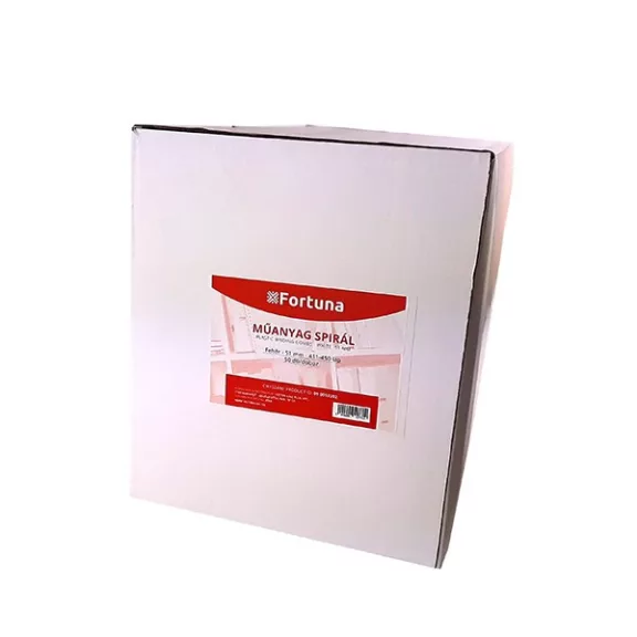 Iratspirál műanyag FORTUNA 51mm 411-450 lap fehér 50/dob Iratspirál műanyag FORTUNA 51mm 411-450 lap fehér 50/dob