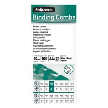   Iratspirál műanyag FELLOWES 10mm kék műanyag spirál 41-55 lap 100 darabos