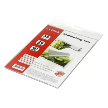 Lamináló fólia OPTIMA A/5 80 mikron fényes 25/csom