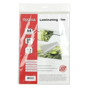 Lamináló fólia OPTIMA A/4 80 mikron fényes 25/csom