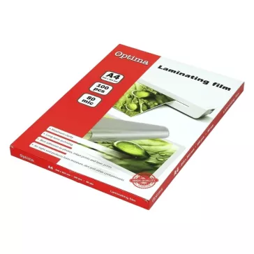 Lamináló fólia OPTIMA A/4 80 mikron fényes 100/csom