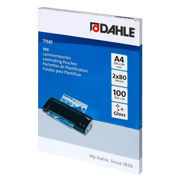 Lamináló fólia DAHLE 71141 A/4 80 mikron fényes 100/csomag Lamináló fólia DAHLE 71141 A/4 80 mikron fényes 100/csomag