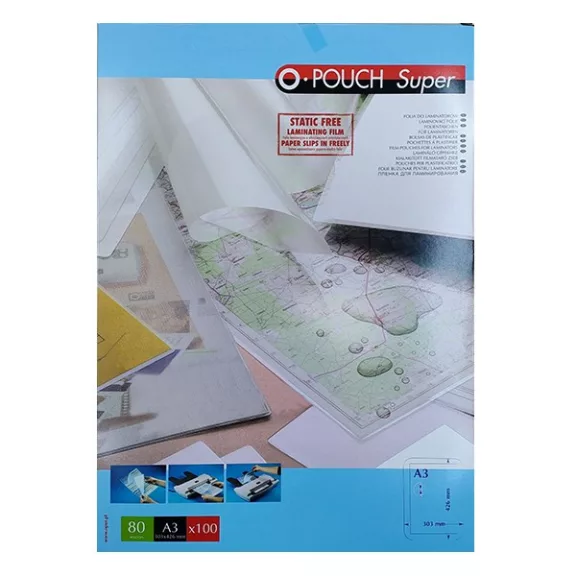 Lamináló fólia OPUS A/3 303x426mm 80 mikron fényes 100/dob Lamináló fólia OPUS A/3 303x426mm 80 mikron fényes 100/dob