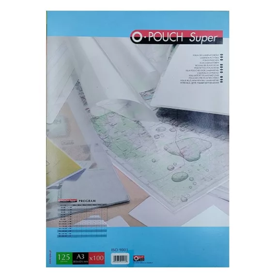 Lamináló fólia OPUS A/3 303x426mm 125 mikron fényes 100/dob Lamináló fólia OPUS A/3 303x426mm 125 mikron fényes 100/dob