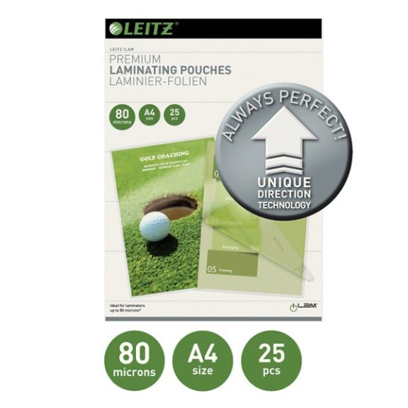 Meleglamináló fólia LEITZ standrard A/4 80 mikronos UDT technológiával 25 darabos
