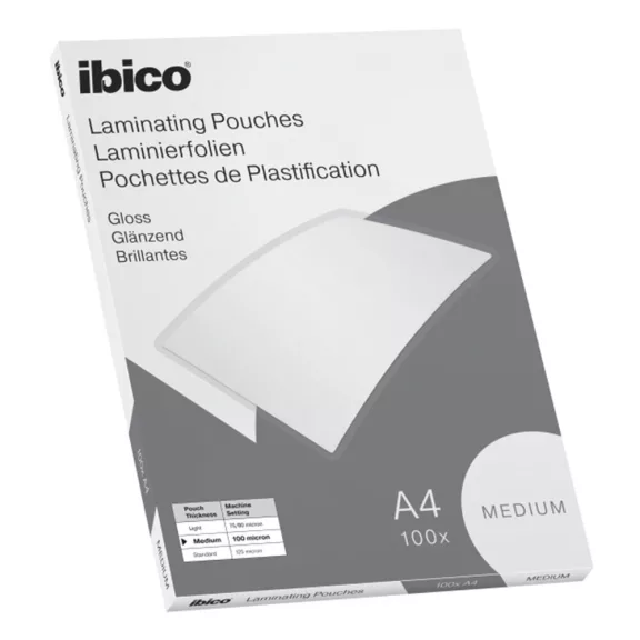 Lamináló fólia IBICO A/4 100 mikron fényes 100 ív/csom Lamináló fólia IBICO A/4 100 mikron fényes 100 ív/csom