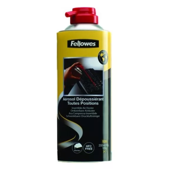 Sűrített levegő FELLOWES HFC mentes gyúlékony forgatható 200 ml Sűrített levegő FELLOWES HFC mentes gyúlékony forgatható 200 ml