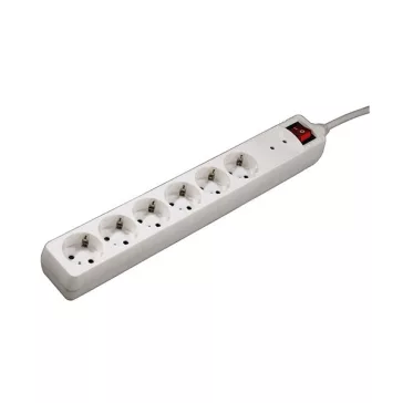   Kábel hosszabbító HAMA 6 aljzat 1,4m kapcsolóval túlfeszültség védett fehér