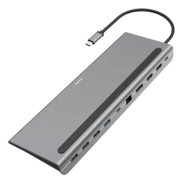   Elosztó HUB HAMA USB Type-C + 4xUSB 3.2/2xHDMI/DP/LAN/USB Type-C/PD/SD