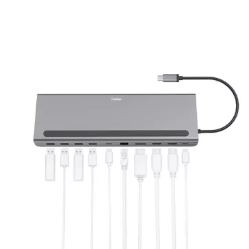   Elosztó HUB HAMA USB Type-C + 4xUSB 3.2/2xHDMI/DP/LAN/USB Type-C/PD/SD