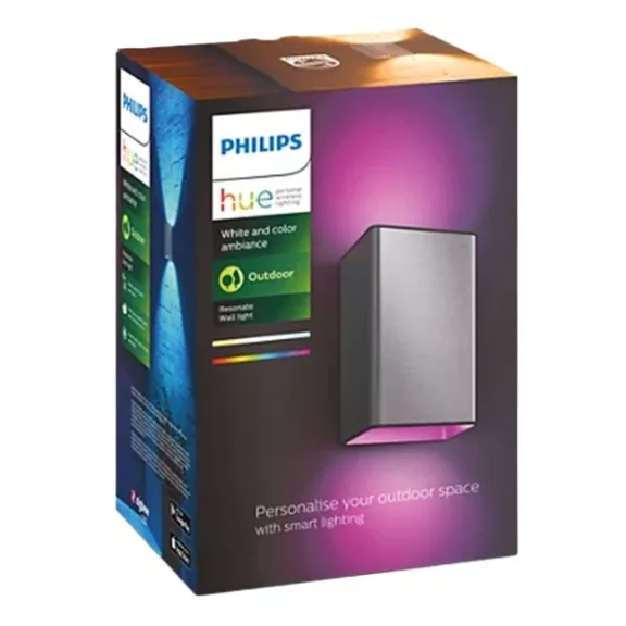Lámpa kültéri fali PHILIPS Hue Resonate White and Color Ambiance ezüst Lámpa kültéri fali PHILIPS Hue Resonate White and Color Ambiance ezüst