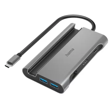   Elosztó HUB HAMA USB 3.2 + 3xUSB 3.1/2xUSB-C/HDMI/LAN + tápegység