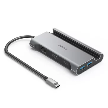   Elosztó HUB HAMA USB 3.2 + 3xUSB 3.1/2xUSB-C/HDMI/LAN + tápegység