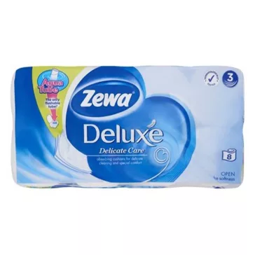 Toalettpapír ZEWA Deluxe Pure White 3 rétegű 8 tekercses