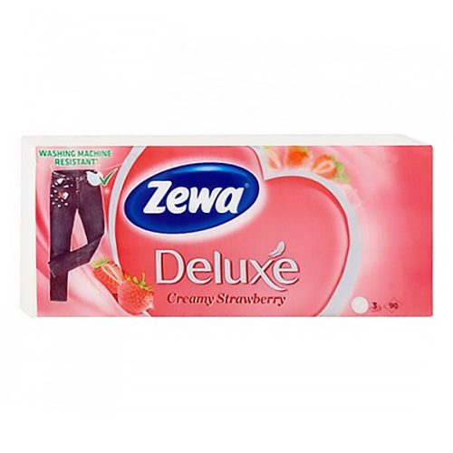 Papírzsebkendő ZEWA Deluxe 3 rétegű 90 darabos Epres